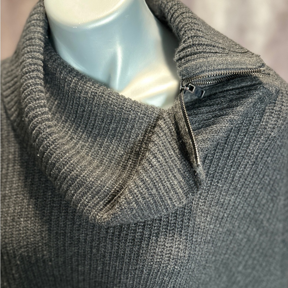 Vince Grey Cowl Neck Sweater Wool Cashmere Size M Relaxed Fit - Picture 2 of 7